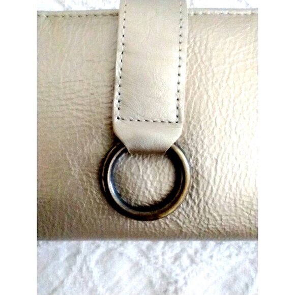 Wallet Bi-Fold Women's VELEZ Leather Organizer Small Clutch Matte Gold - 8x4x1 - Picture 3 of 13